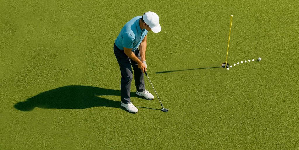 puttlinje efter putt 